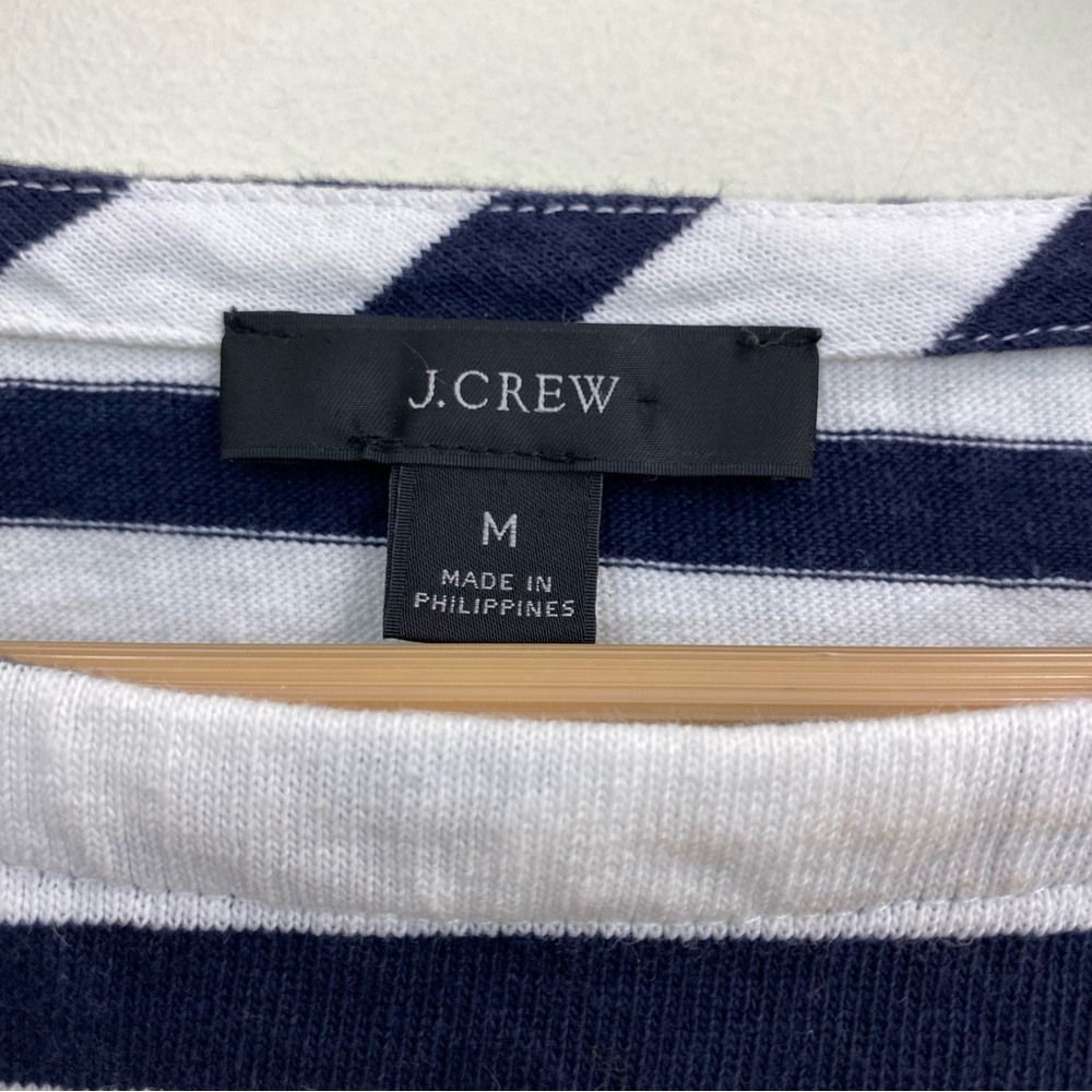 J.Crew Mariner Cloth Puff Sleeve Stripe Top Sz Medium - Picture 5 of 8
